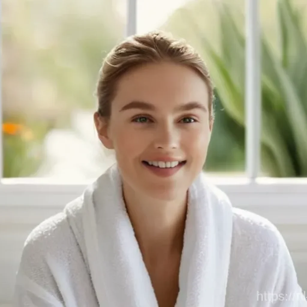 천연 스킨케어의 만족도 조사 결과 - **Prompt:** A beautiful young Dutch woman in her late 20s, with radiant and healthy skin, gently app...