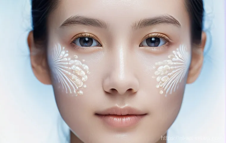 천연 스킨케어의 새로운 발견 - **Prompt 1: The Balanced Skin Microbiome**
"A close-up portrait of a serene woman, aged 25-35, w...