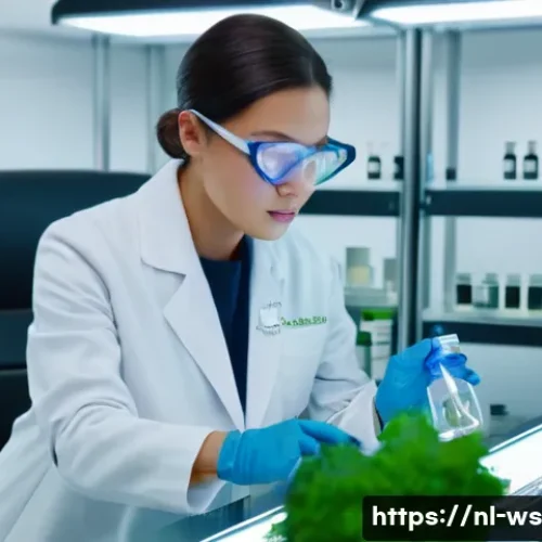 Home 29 천연 스킨케어의 혁신적인 기술 - A modern skincare laboratory scene showcasing advanced biotechnology processes for natural ingredien...